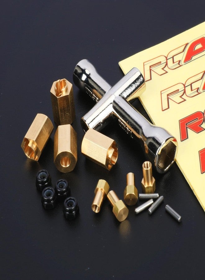 RCAWD محور سداسي عريض للعجلة من النحاس الأصفر RCAWD مقاس 6 مم TRX-4M مع صامولة قفل للعجلة، مناسب لترقيات سلسلة TRX4M بمقياس 1/18. - Image 5